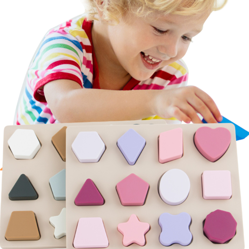 Kids Educational Game 2 - Puzzle en Silicone mordable, jouets Montessori